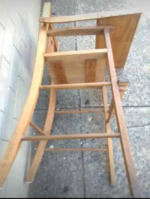 Early Vintage Timber Wooden Child's Highchair Kids Dolls Functional Display