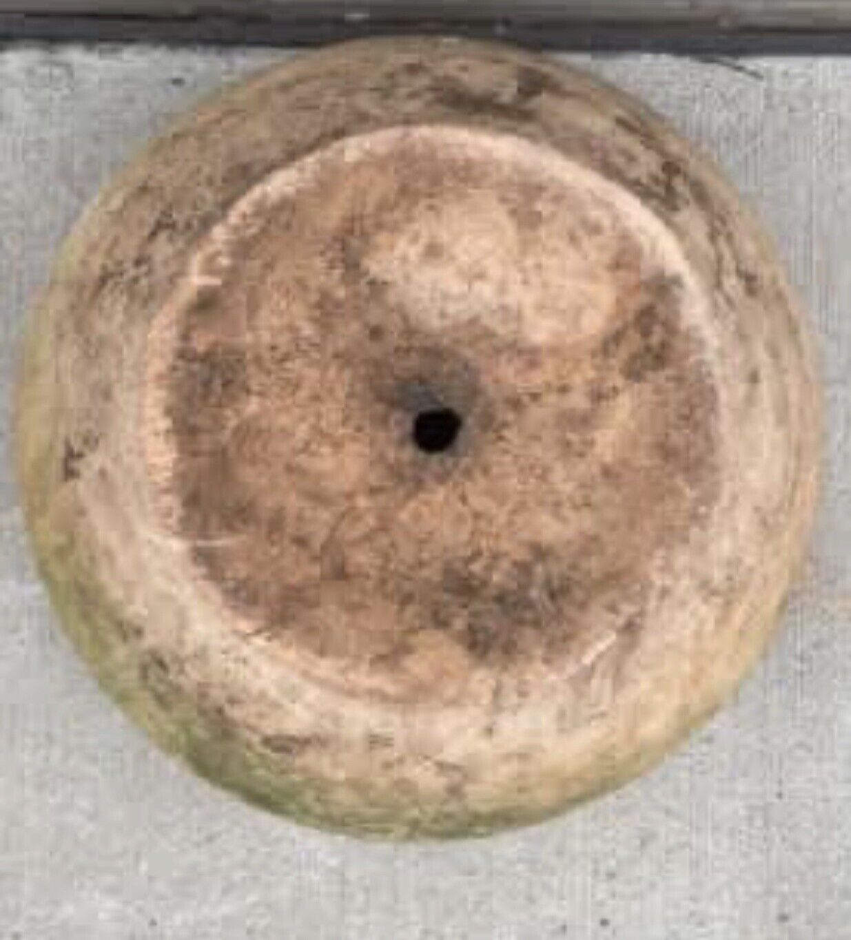 Rustic Garden Planter Pot 21cm Round Terracotta Clay POT green moss patina AE158