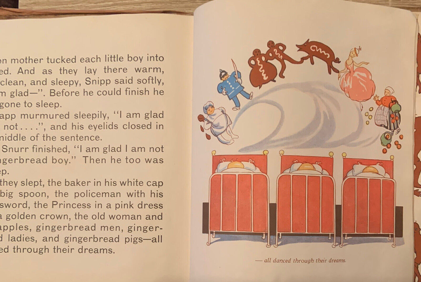 HC Book Snipp Snapp Snurr and the Gingerbread Maj Lindman Vintage 1950’s
