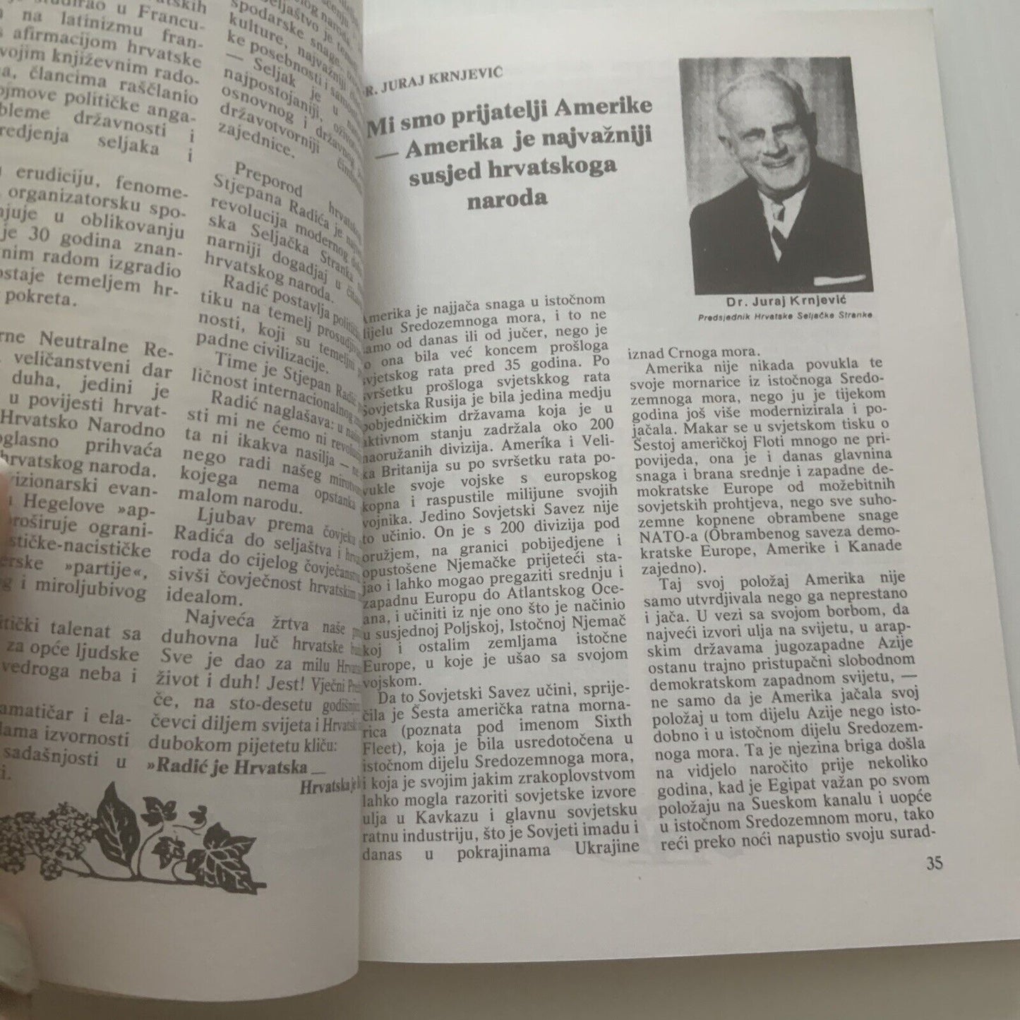Vintage KALENDAR 1983 Hrvatski Seljacka Stranka HSS Yearly Publication Booklet