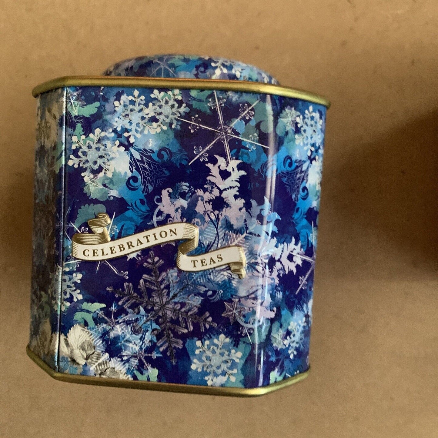 Metal Tin HARRODS Tea Caddy Set X 3 EMPTYCollectable Winter Autumn Summer NEW