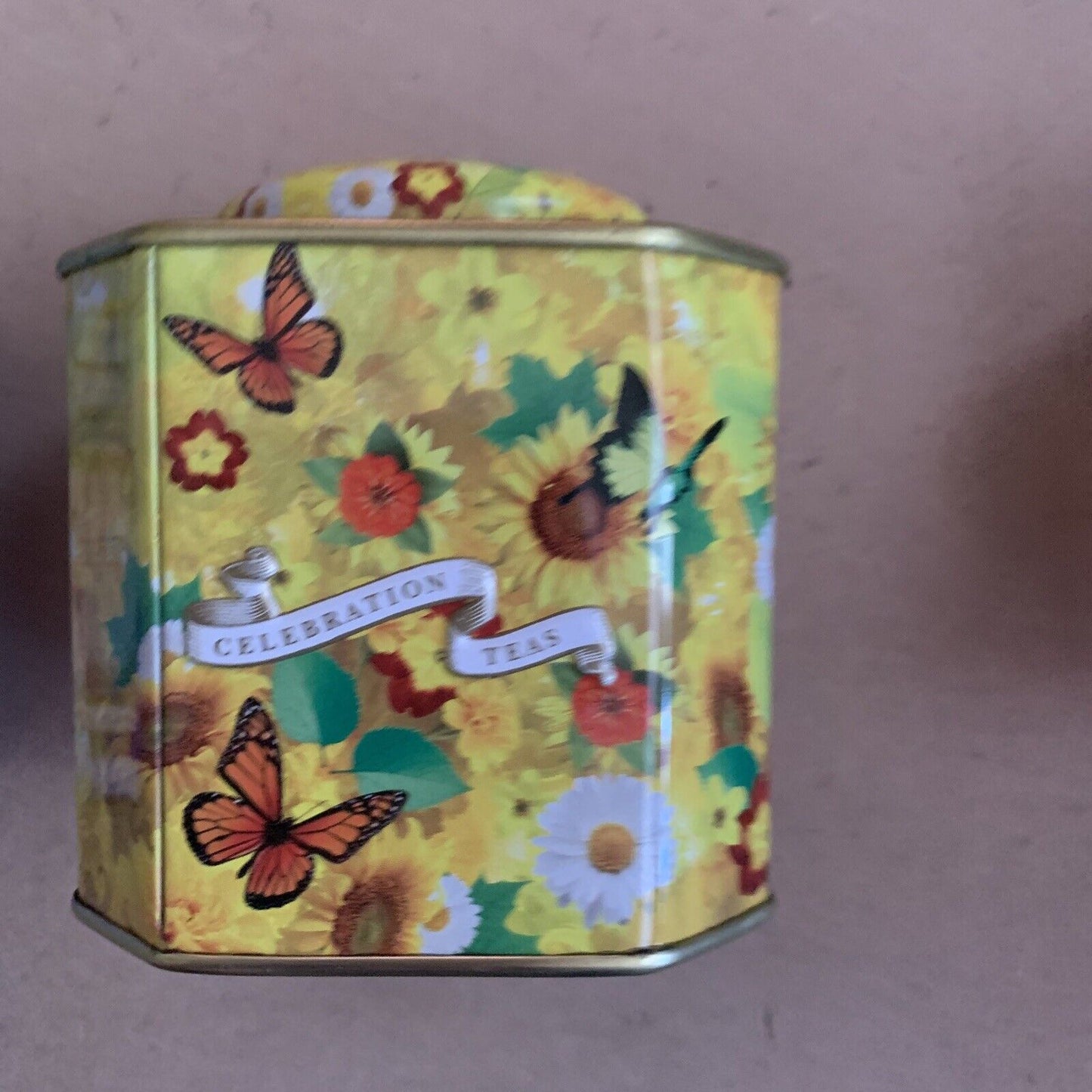Metal Tin HARRODS Tea Caddy Set X 3 EMPTYCollectable Winter Autumn Summer NEW