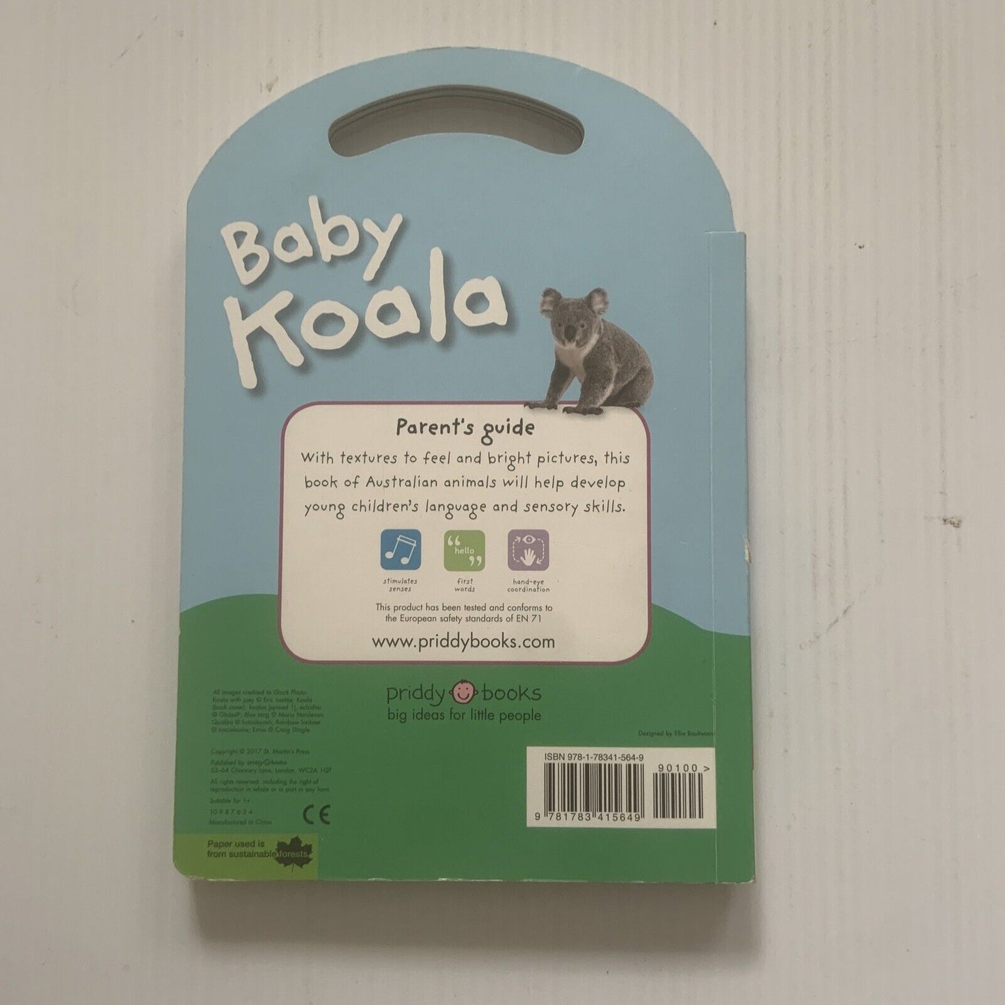 BAY KOALA Baby Touch & Feel by Roger Priddy Interactive 3D Baby Hard Card Book