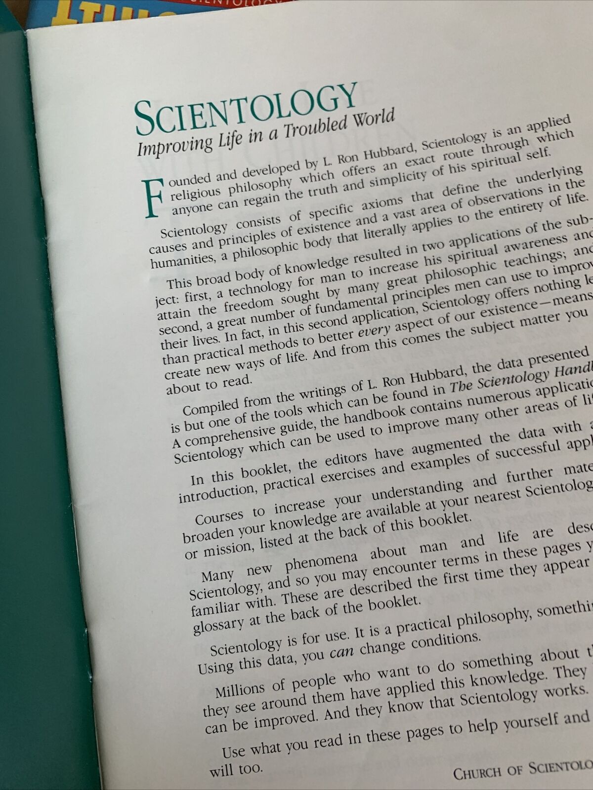 Children Scientology Handbook 1994 Based On The Works Of Ron L Hubbard PB NEW