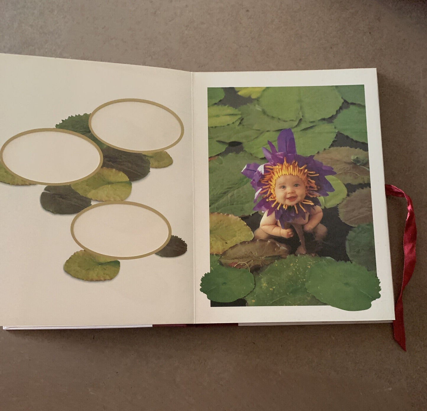 Photograph Album ANNE GEDDES Magic Moments Baby 16 Photo Spaces 1997 HC Ribbon