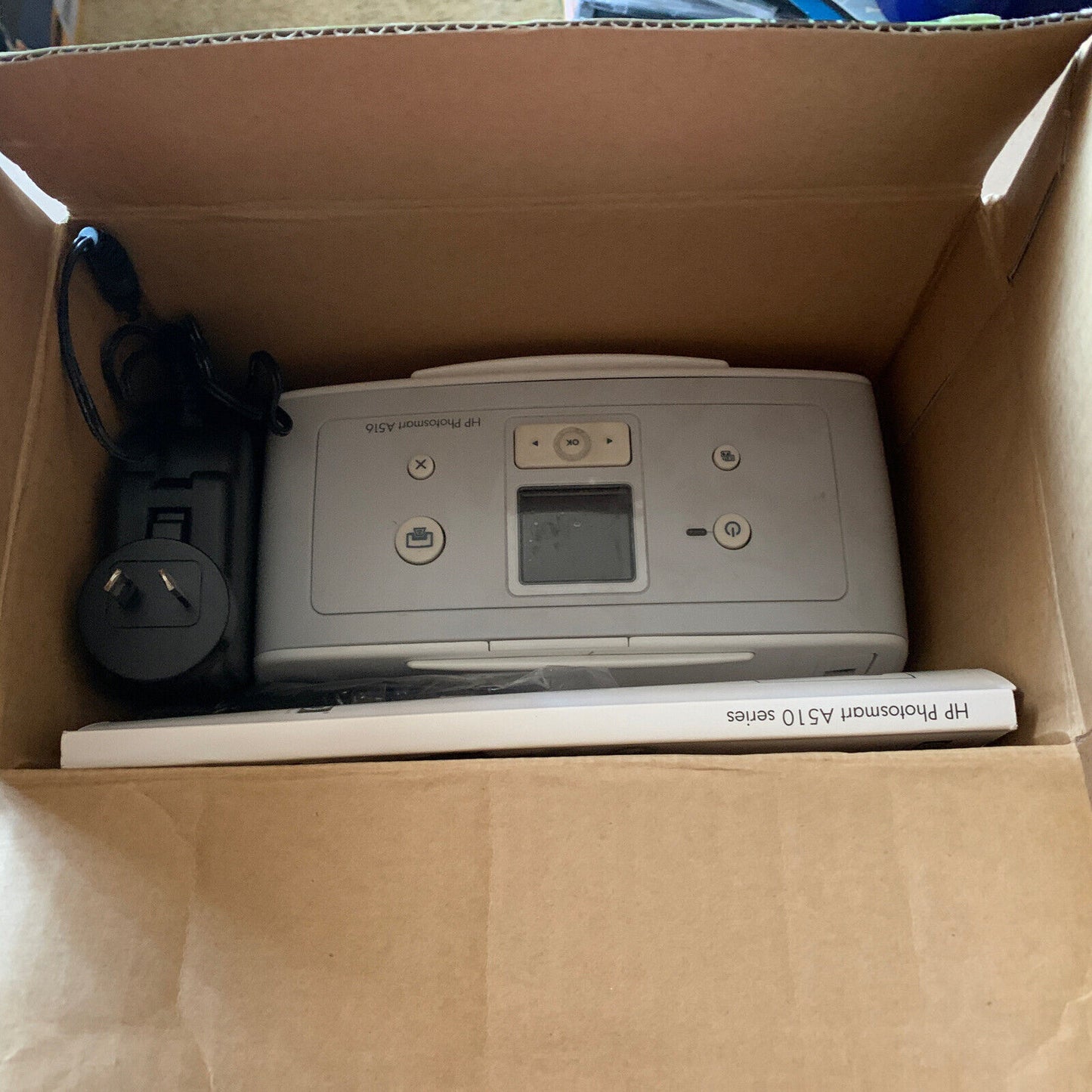 HP Photosmart A516 Digital Photo Inkjet Printer & Charger A510 Series Manual Box