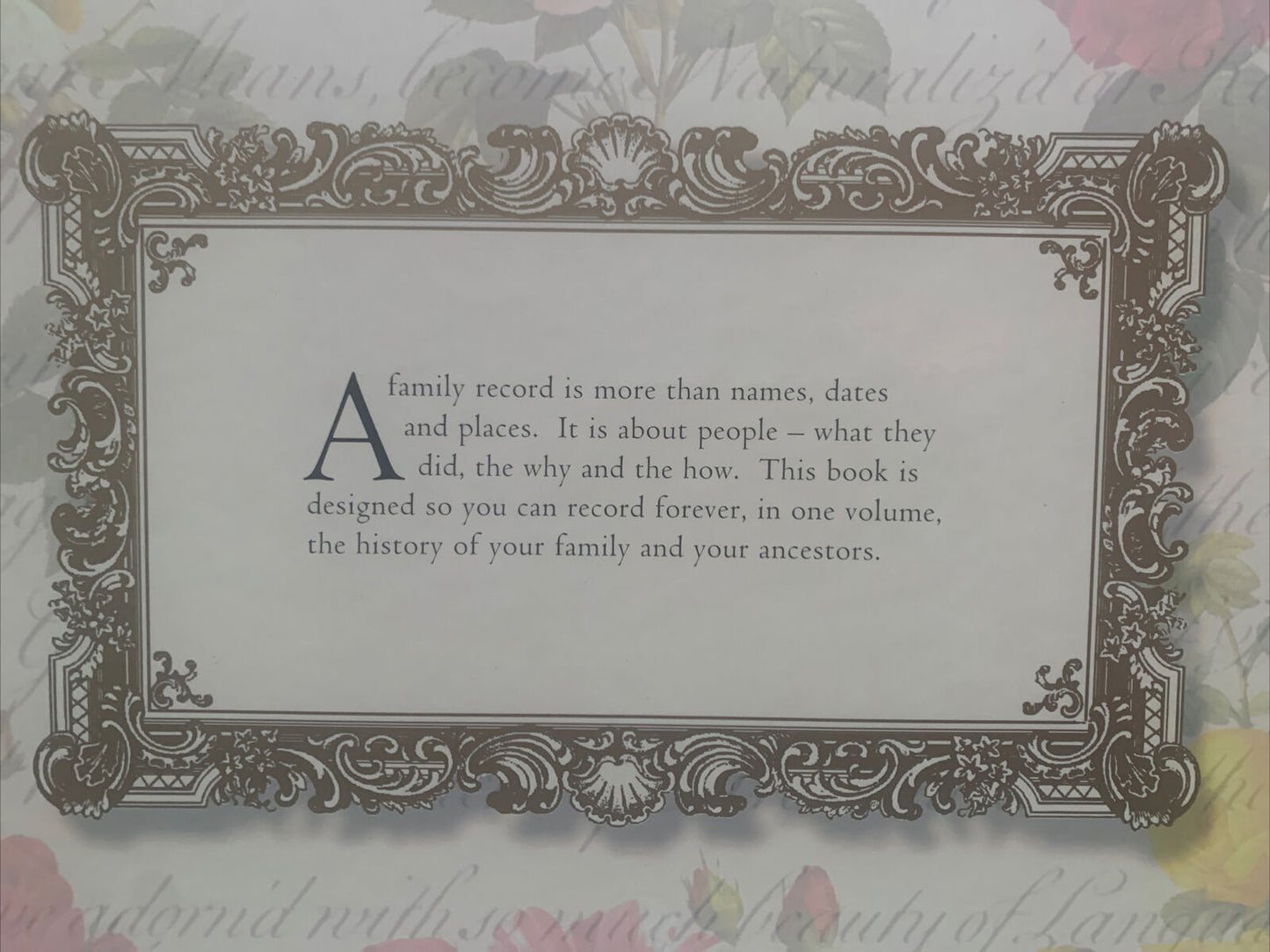 Photo Allbum OUR FAMILY HISTORY Record Book Scrap Victorian 1998 New Illustrated
