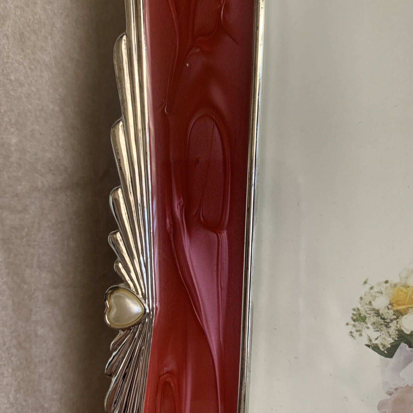 Metal Photo Frame Hand Polished & Red Lacquer Coated Wedding GiftBox 10x15cm NEW