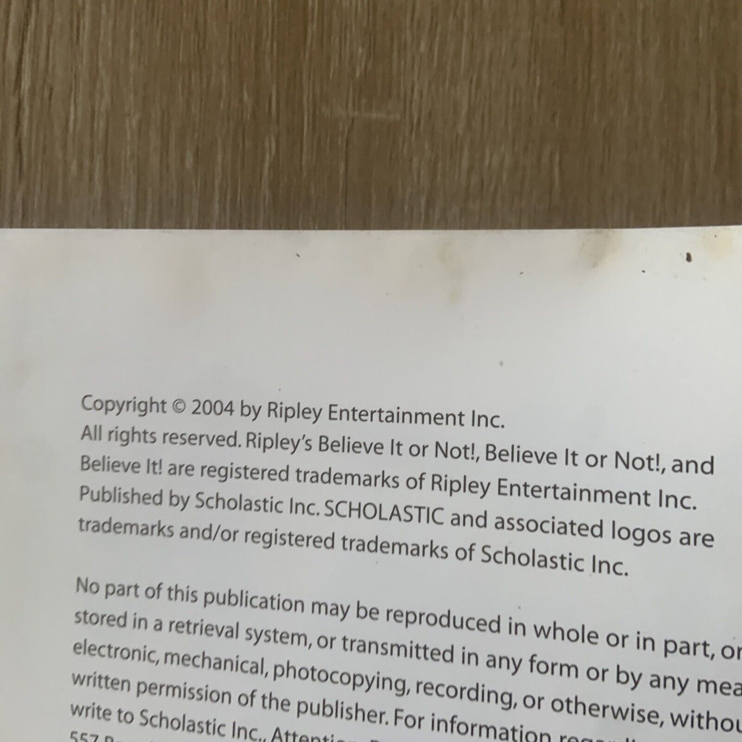 HC Book Ripleys Believe It or Not! Special Edition 2005 by Mary Packa Watermarks