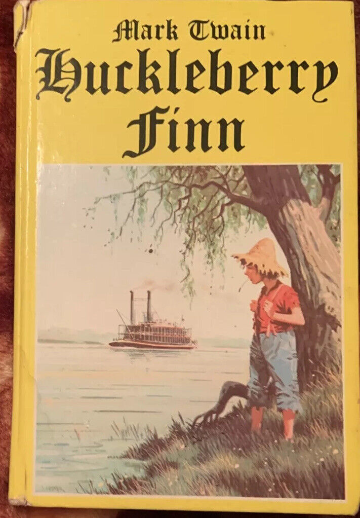 HC Book HUCKLEBERRY FINN Mark Twain C1980 Legendary Classic FICTION NOVEL Defect