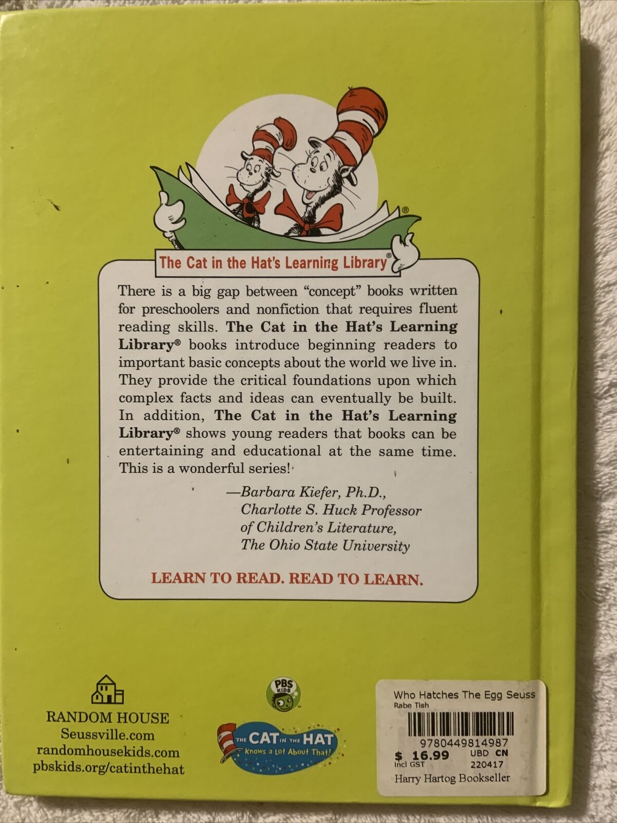 HC Book Who Hatches the Egg? All about Eggs by Tish Rabe English Dr Seuss Kids