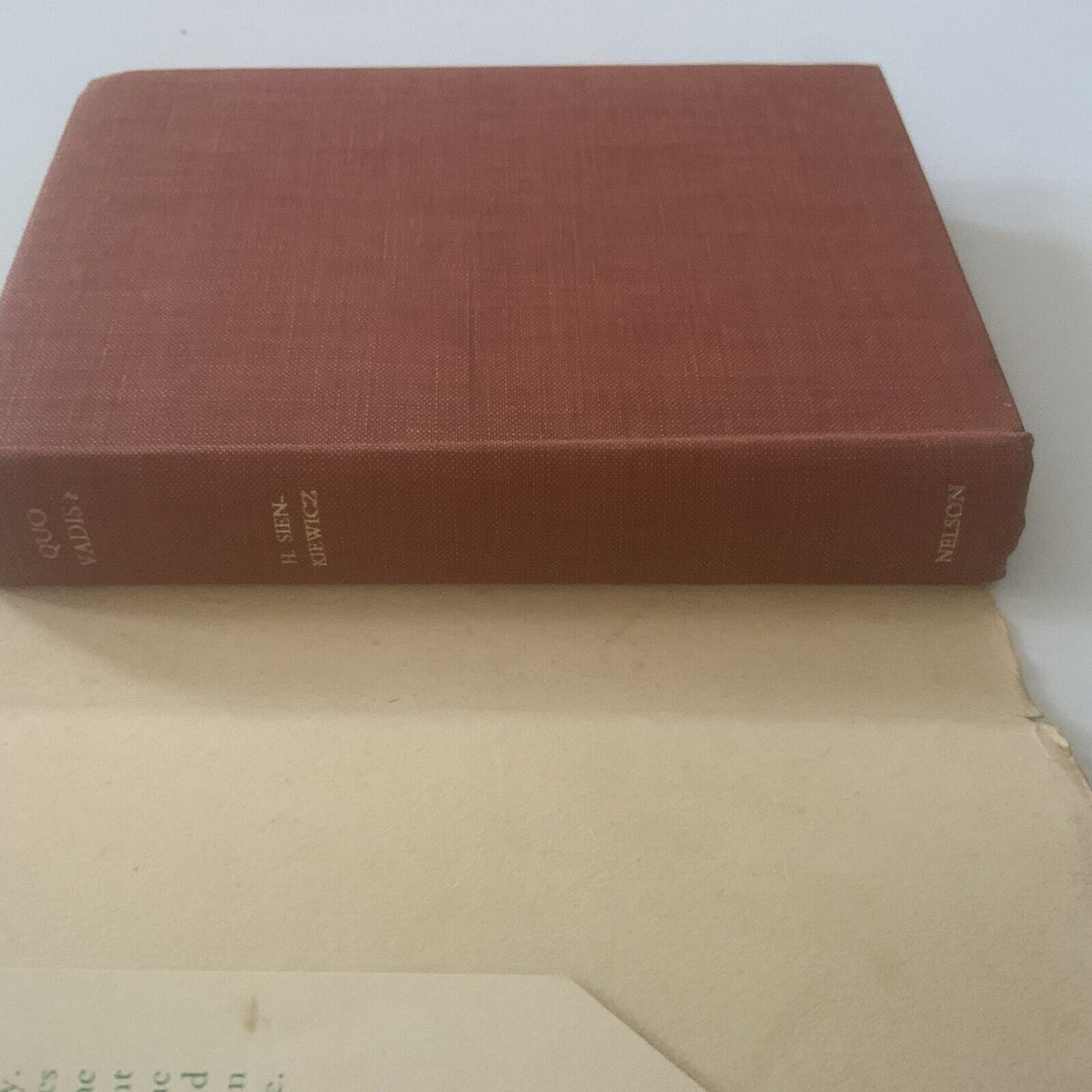 Vintage HC Book QUO VADIS ? 1896 Henryk Sienkiewicz The Nelson Classics Small DJ