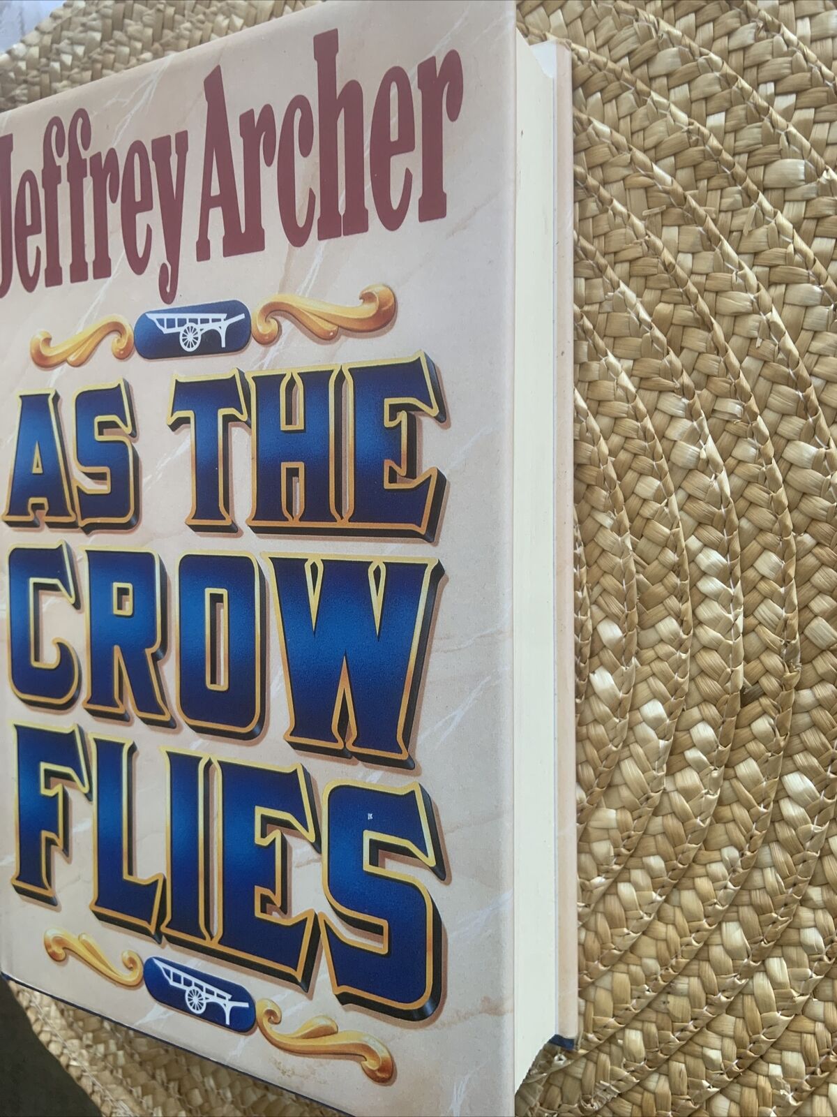 HC Book Jeffrey Archer AS THE CROW FLIES Thriller Fiction Large w DJ 1991