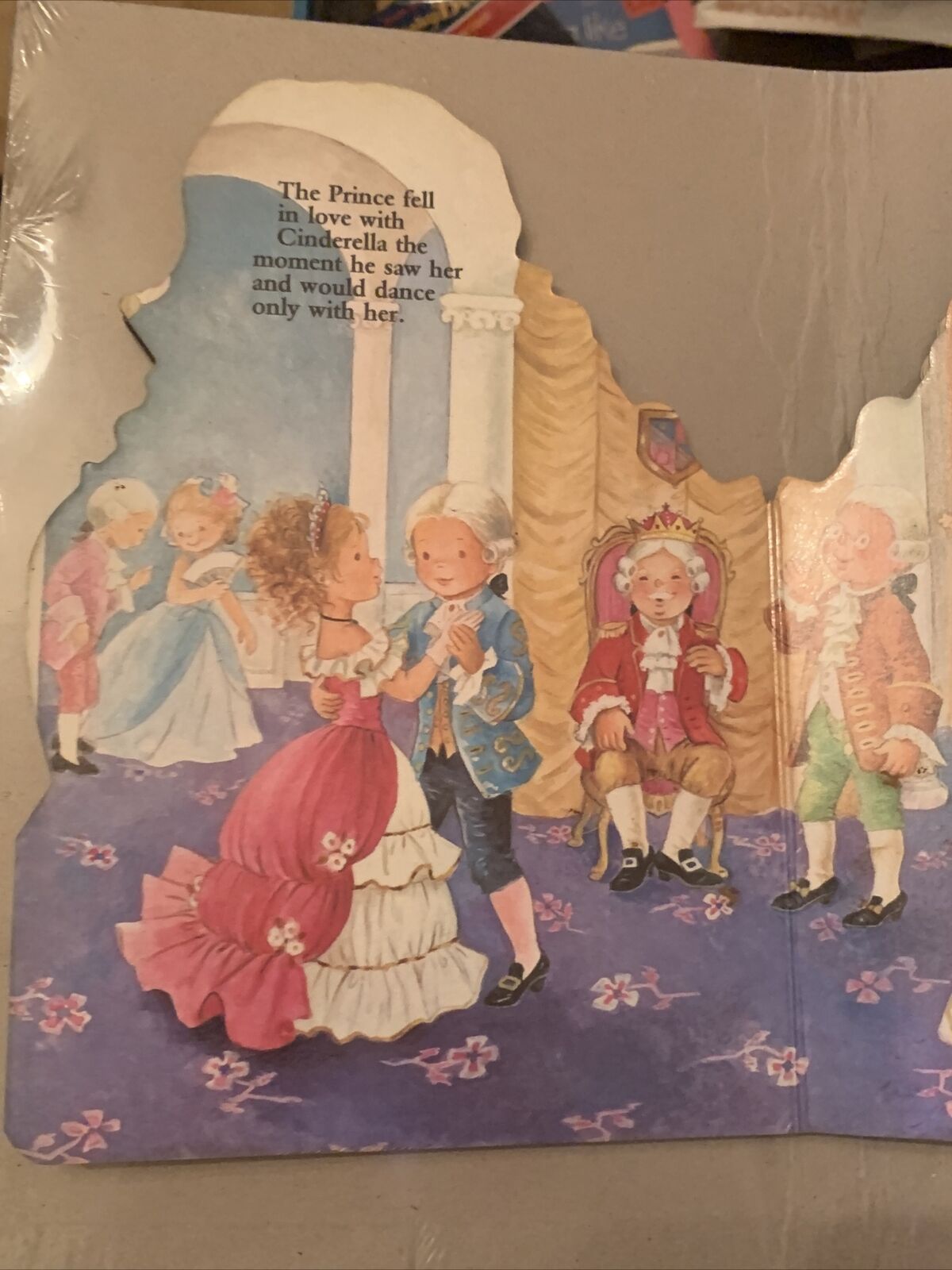 Vintage HC CINDERELLA Cut Out Board Book Fairy Tale Brown Watson England