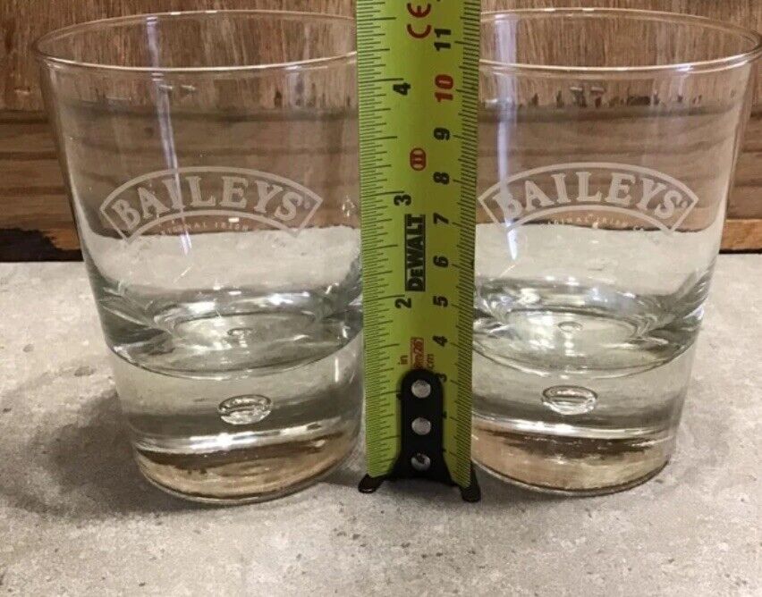 2 Glasses x Baileys Original Irish Cream Heavy Base Bubble Base Logo Barware