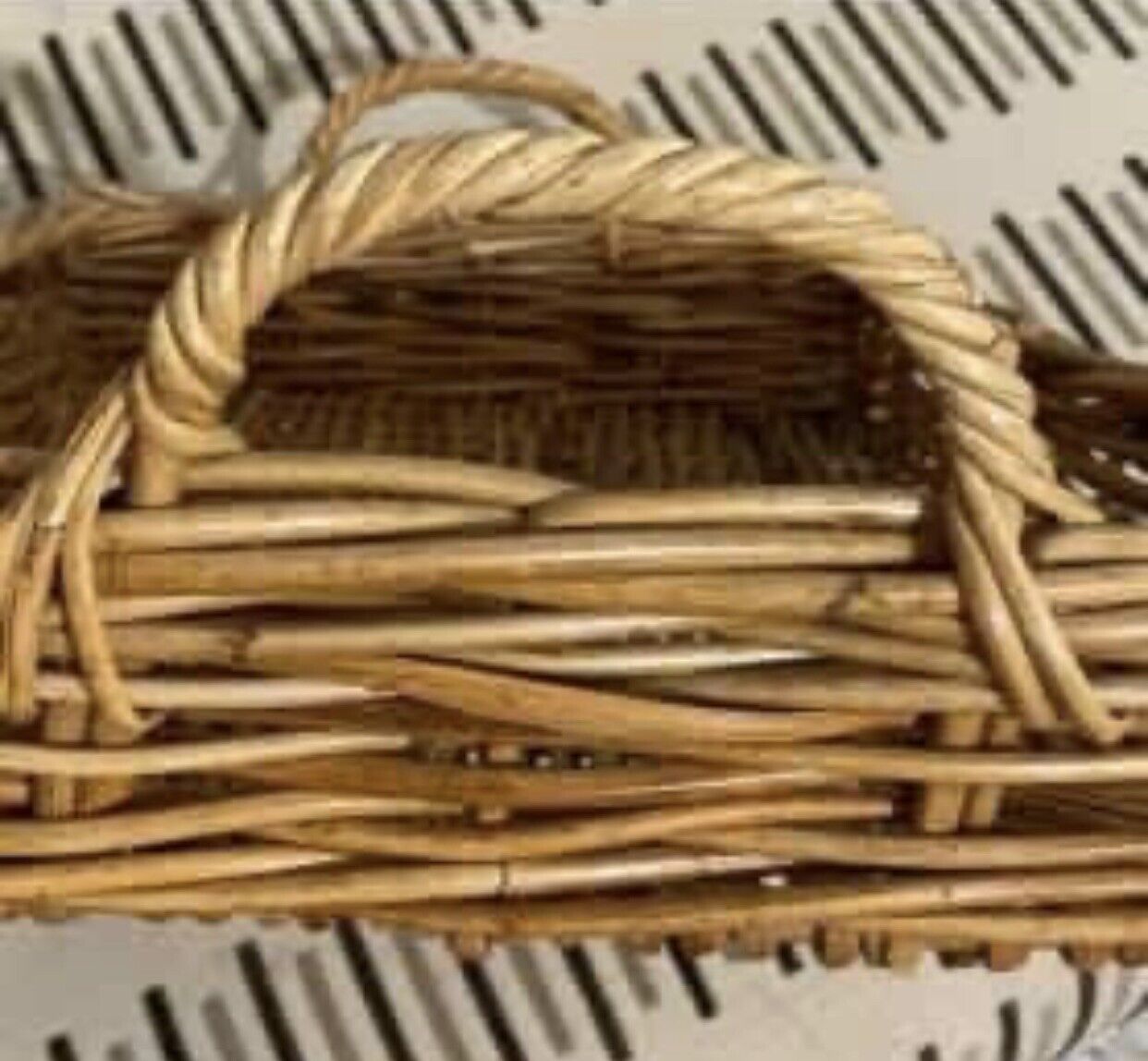 Wicker Basket Rustic 40cm Rectangular Serving Tray Handles Storage Decor A172