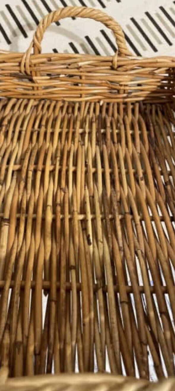 Wicker Basket Rustic 40cm Rectangular Serving Tray Handles Storage Decor A172