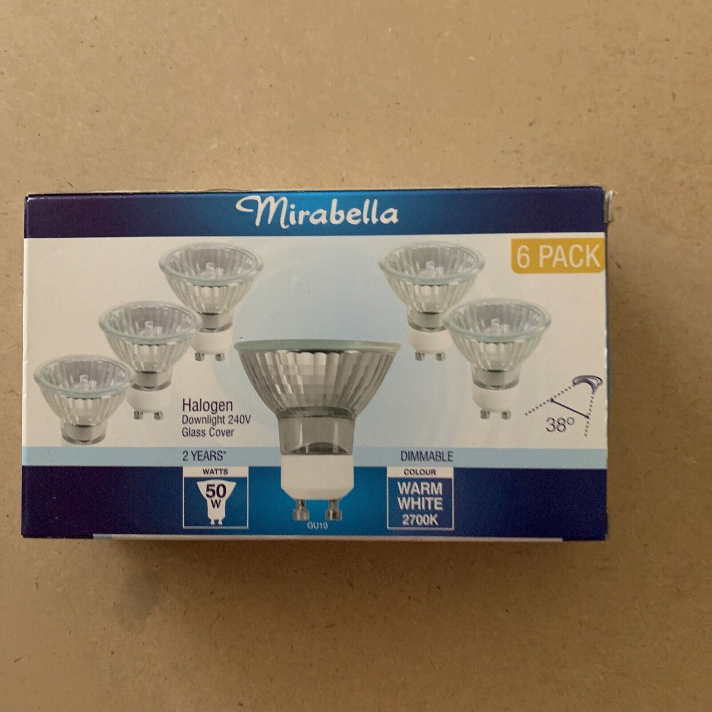 Mirabella 3 x 50W 240V Dimmable Halogen Downlight Globes Bulbs Lamps Warm White