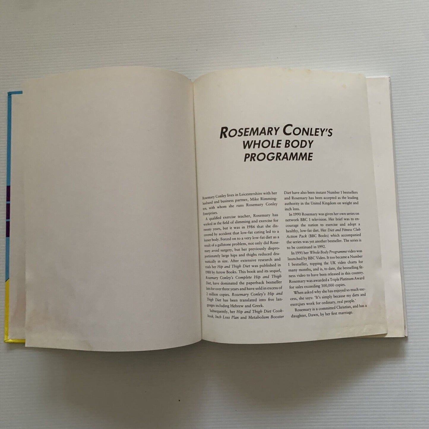 HC Book Rosemary Conley's WHOLE BODY PROGRAMME By Rosemary Conley 1992