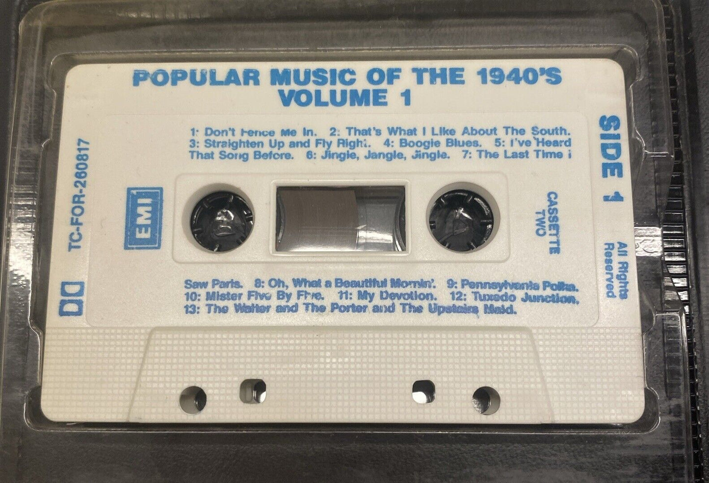 Popular Music Of The 1940s Vol 1 Clam Shell Box Set 4x Audio Tape Cassette Music