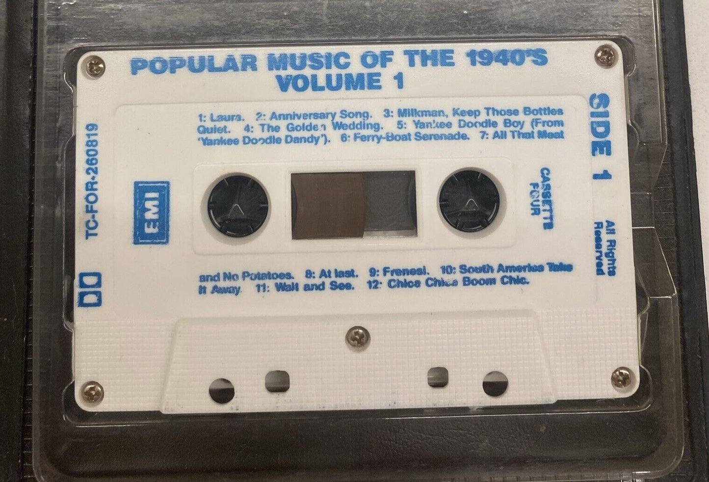 Popular Music Of The 1940s Vol 1 Clam Shell Box Set 4x Audio Tape Cassette Music