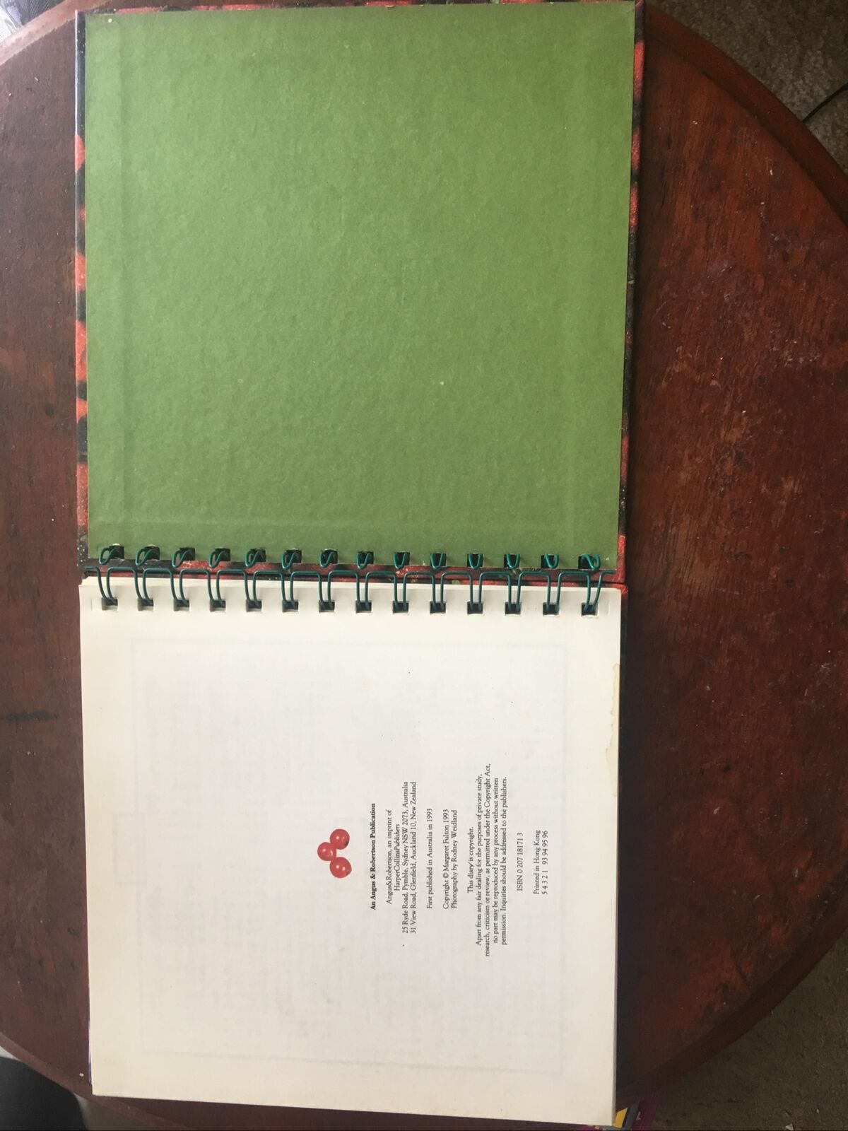 HC Book Margaret Fulton’s Kitchen DIARY 1994 1995 Calendar Spiral Ring Year
