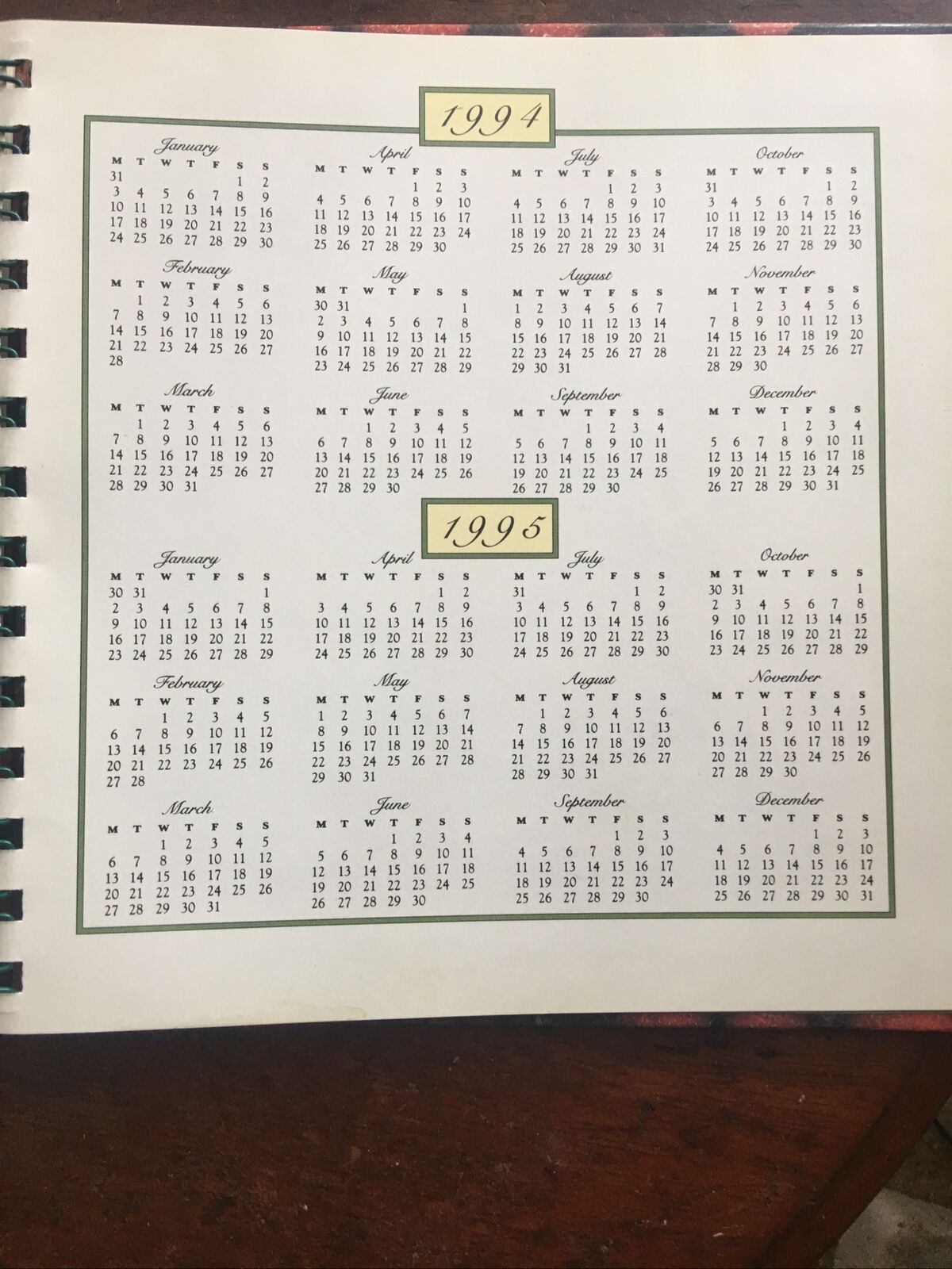 HC Book Margaret Fulton’s Kitchen DIARY 1994 1995 Calendar Spiral Ring Year