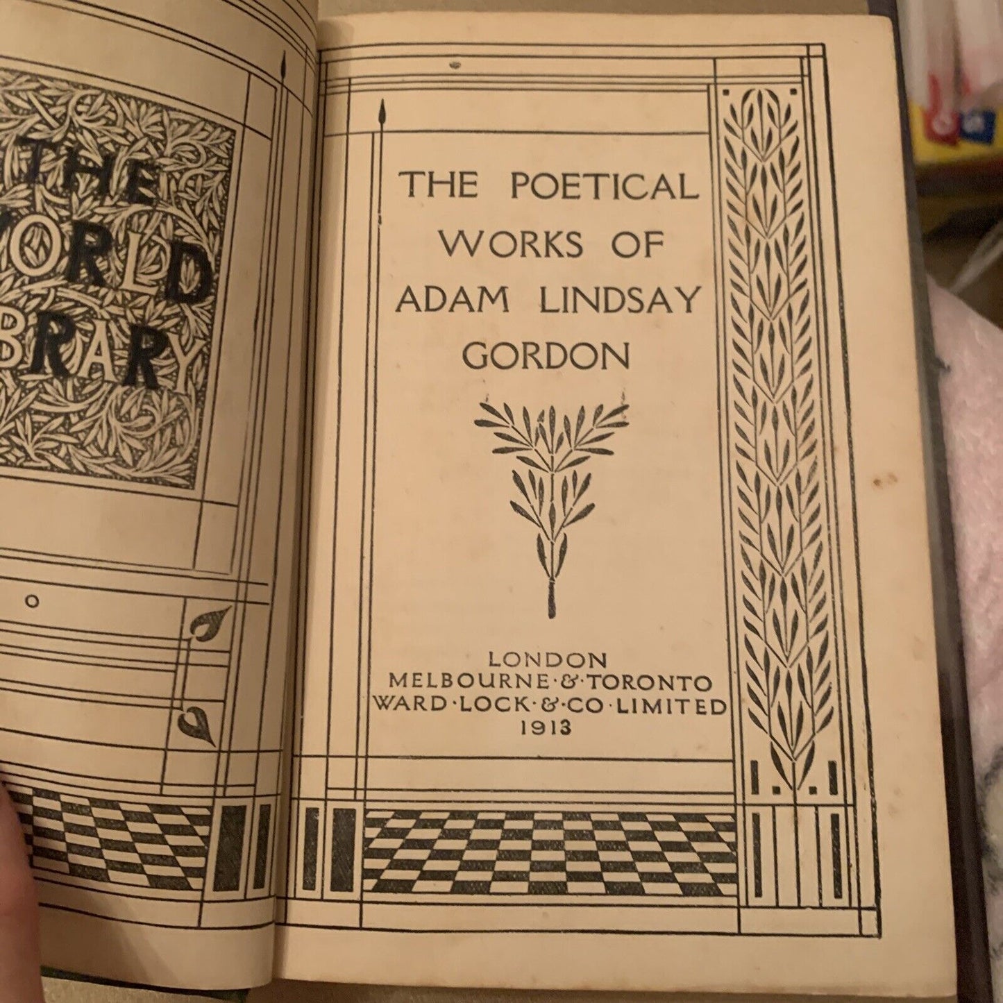 HC Book POETRY The Poetical Works of Adam Lindsay Gordon Embossed Board 1913