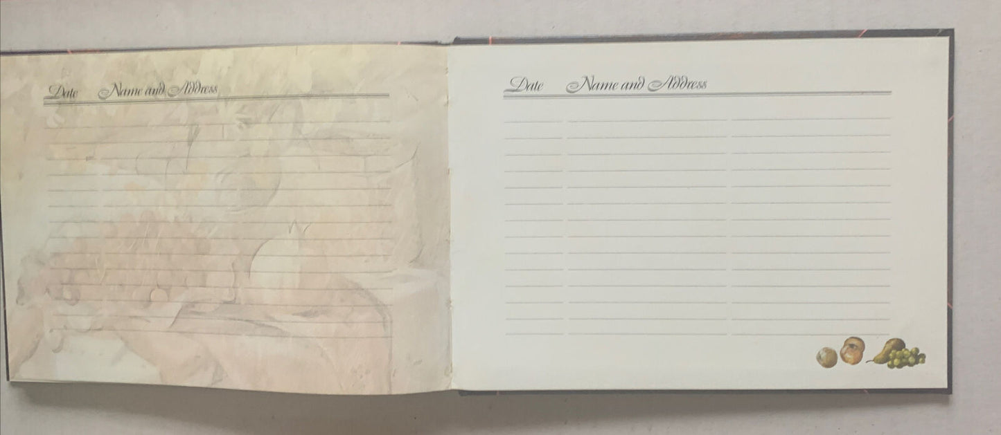 GUEST BOOK by Michael Emmett 1992 Vintage Small Name Address Visitor HC Year