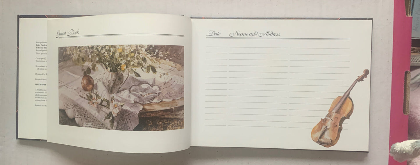 GUEST BOOK by Michael Emmett 1992 Vintage Small Name Address Visitor HC Year