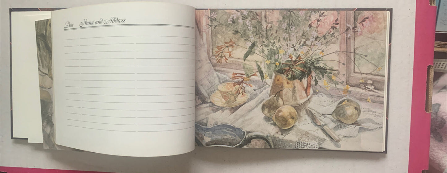 GUEST BOOK by Michael Emmett 1992 Vintage Small Name Address Visitor HC Year