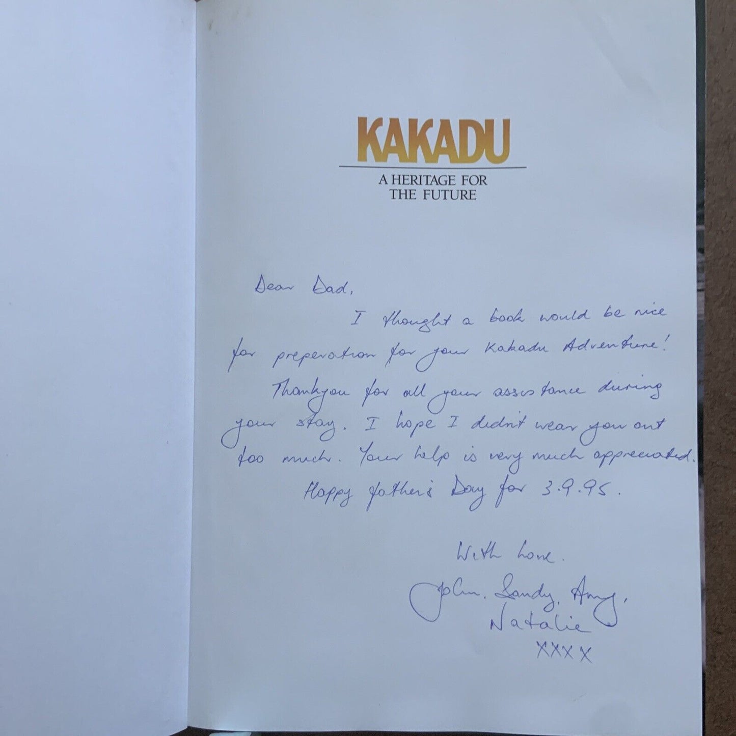 PB KAKADU a Heritage for the Future Meier / Balderstone Large Book Inscribed