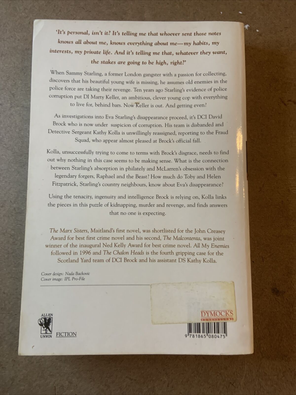 PB Book THE CHALON HEADS A Brock & Kolla Mystery 4th Case Barry Maitland 1997