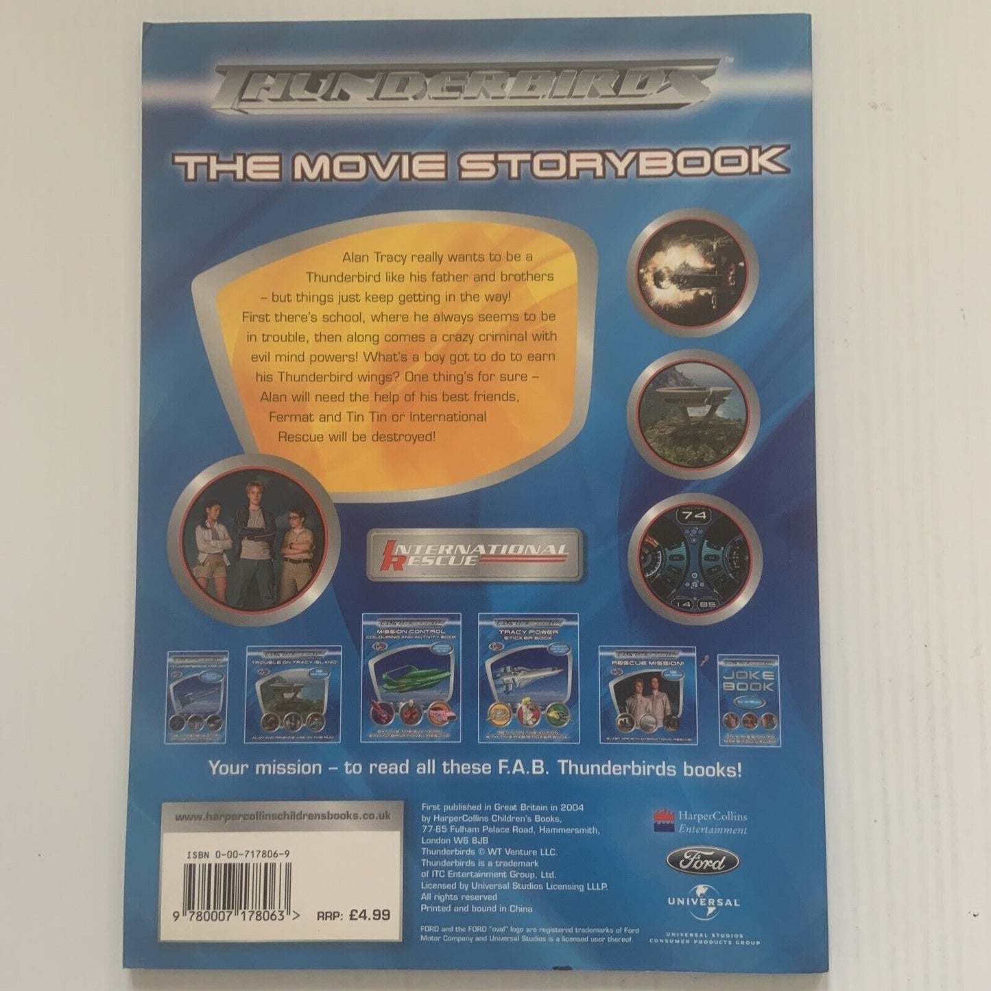 PB Book THUNDERBIRDS The Movie Storybook by Michael McCullers 2004 Lg