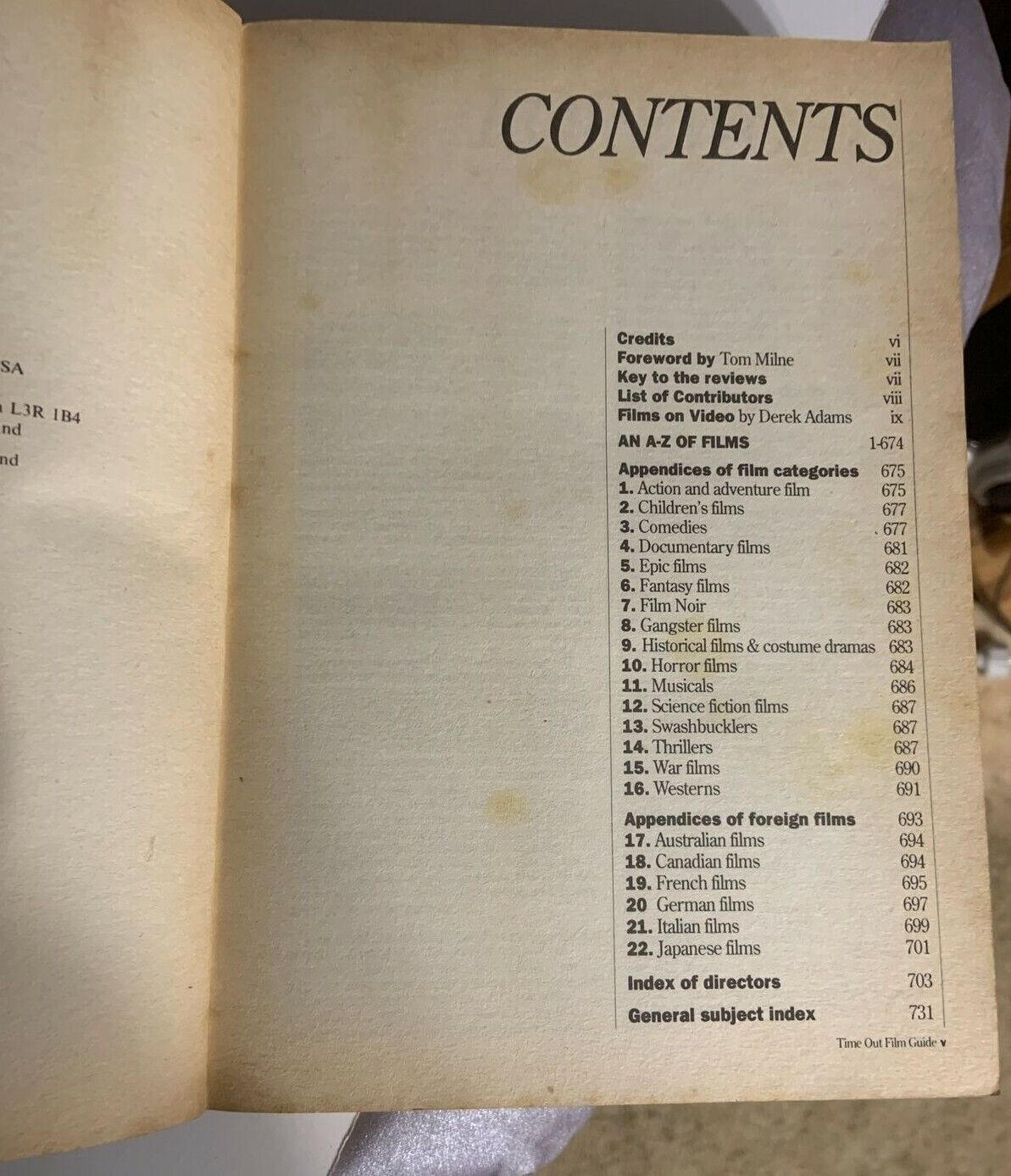 PB Book TIME OUT Film Guide By Tom Milne 1989 Thick Movies Cinema Critic
