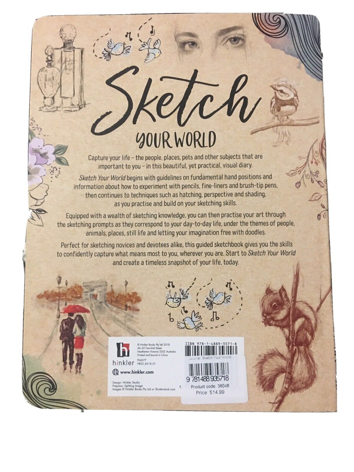 SKETCH YOUR WORLD Visual Diary w Guidelines & Hand Positions Journal PB Book NEW