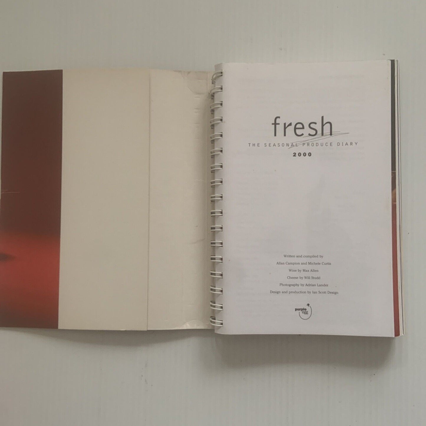 PB Book FRESH Seasonal Produce DIARY 2000 Allan Campion Michele Curtis Spiral