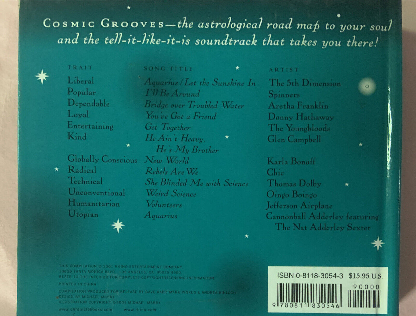 CD Book Set AQUARIUS Cosmic Grooves Astrological Profile & Songs Jane Hodges