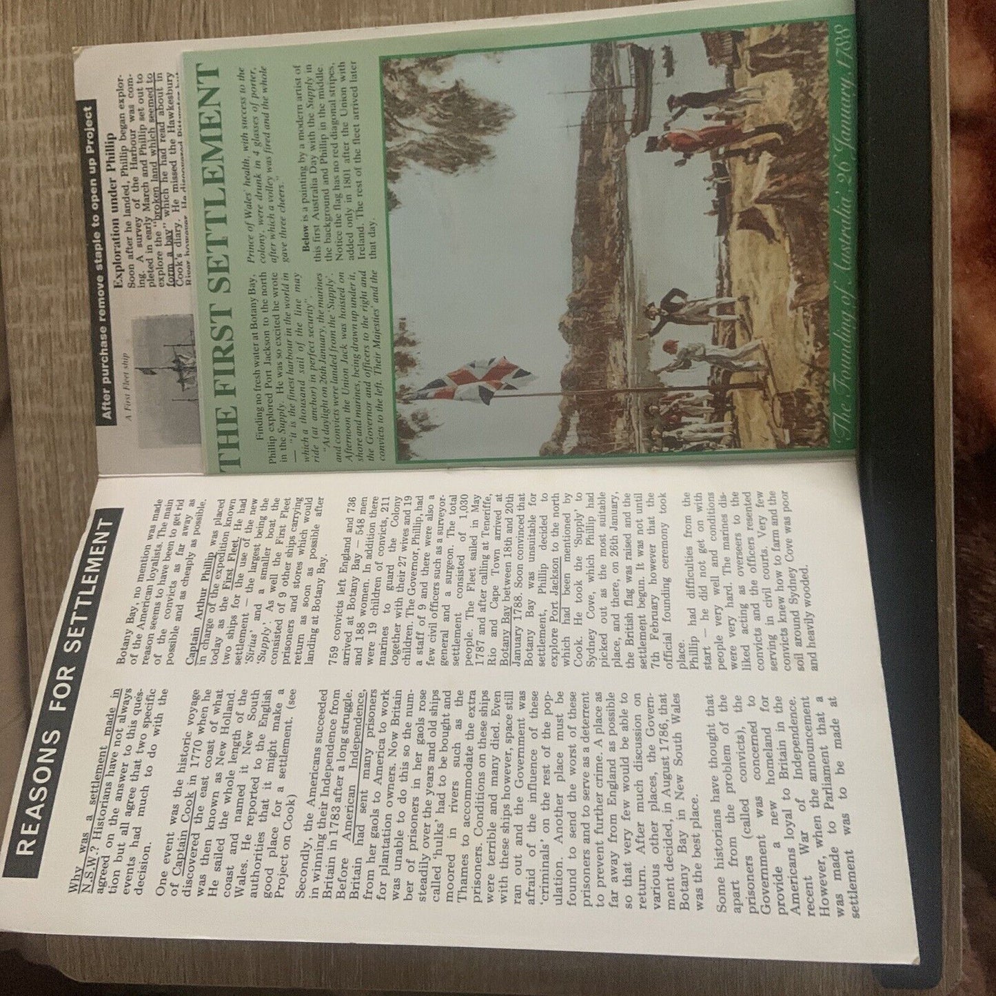 Peter Leydens School Project No 4 The First Settlement 1960’s Tall Booklet