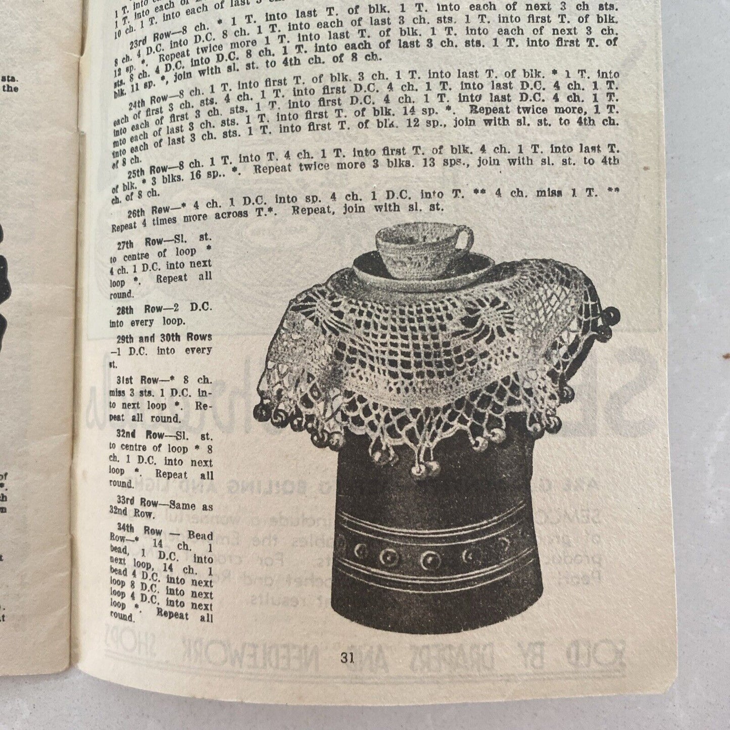 SEMCO Crochet Doyleys 24 Designes Pattern Instructions 1930's No 9 5th Edition