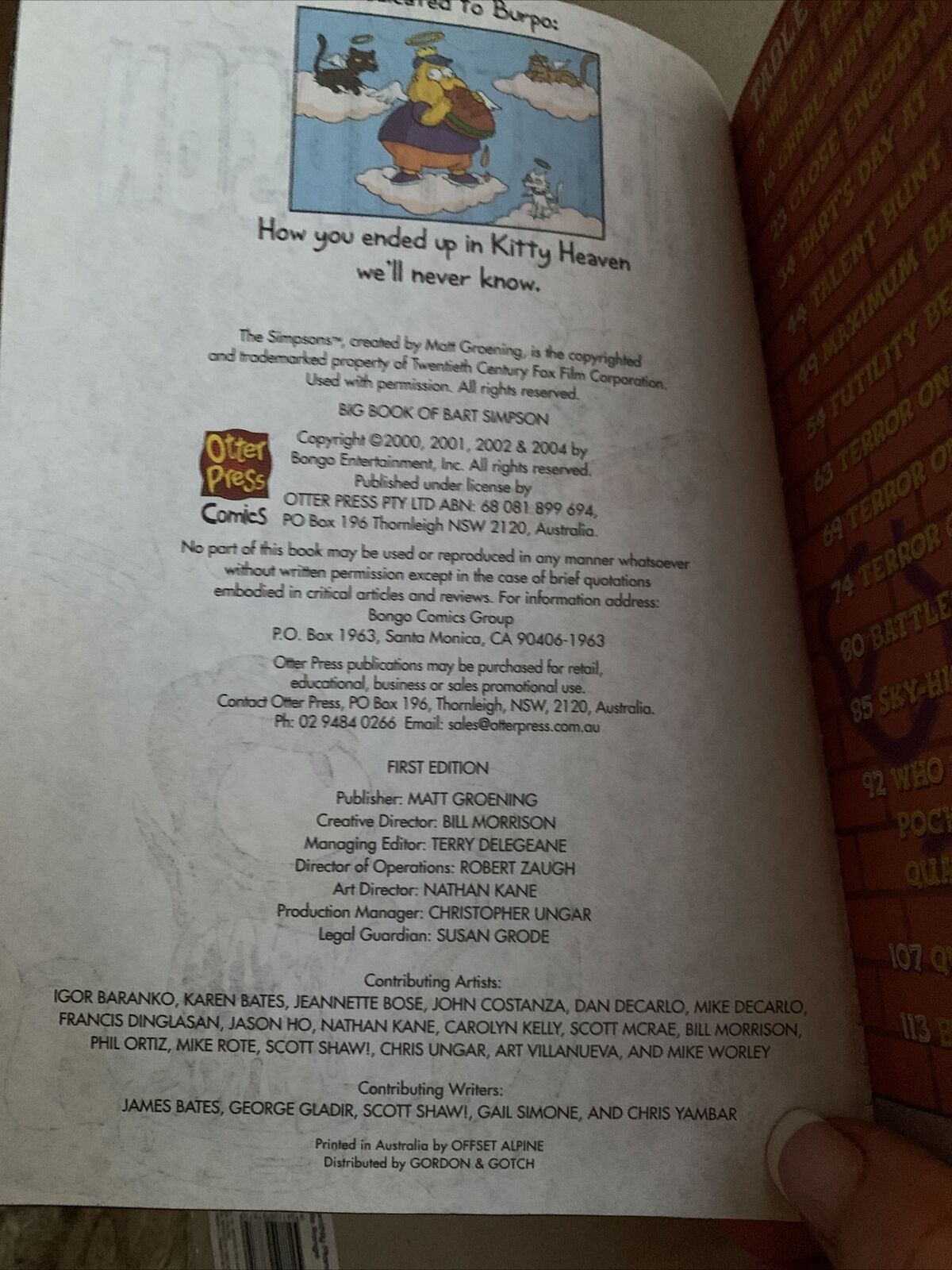 The Simpsons Comics The Big Book of Bart Simpson Matt Groening 2004 1st Edition