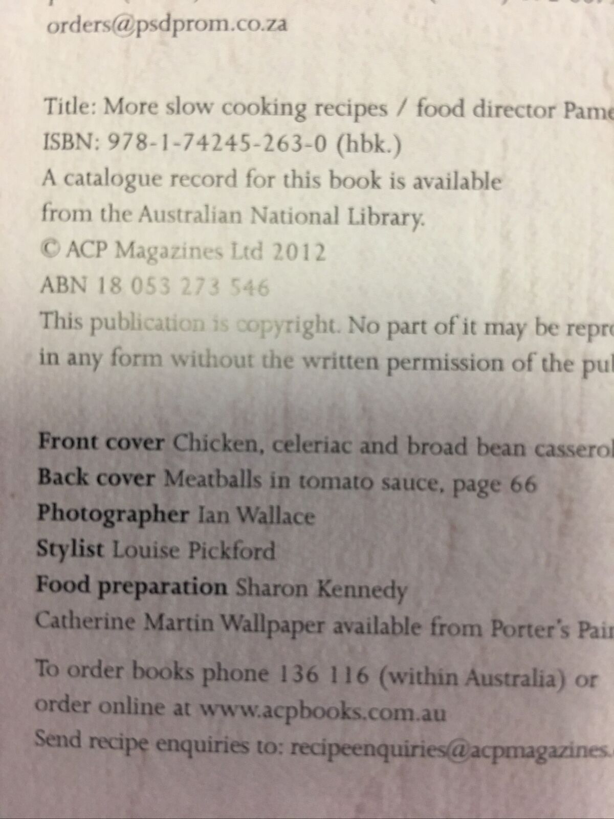 Cookbook MORE SLOW COOKING RECIPES New Womens Weekly Stove Top Or Oven 2012 HC