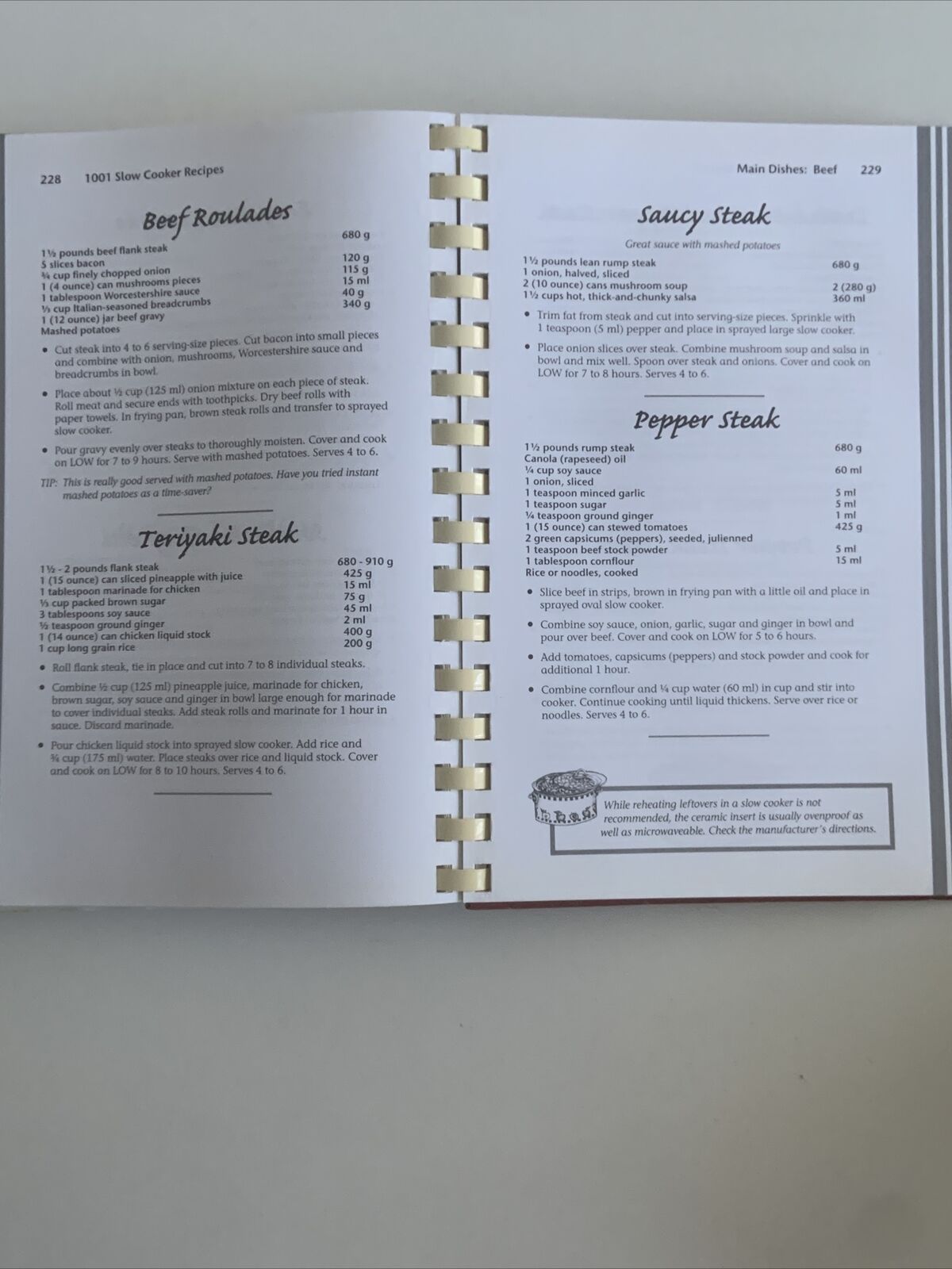Cookbook EASY 1001 Slow Cooker Recipes Easy HC 2009 Ringbound Hinkler Books