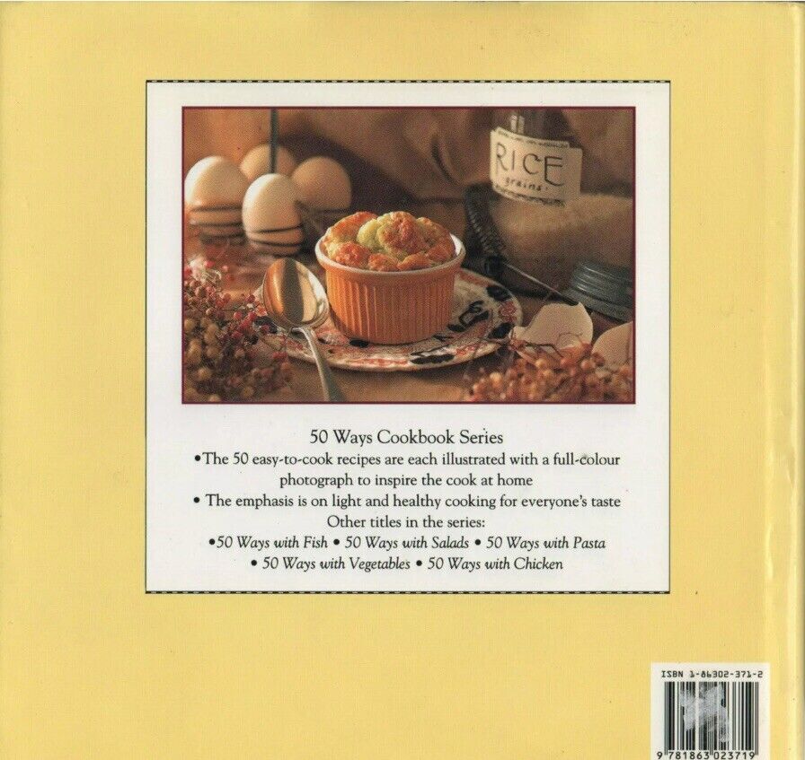 Cookbook KEN FIN 50 Ways With Rice Rosemary Wadey 1993 HC Recipe Book Dust Cover