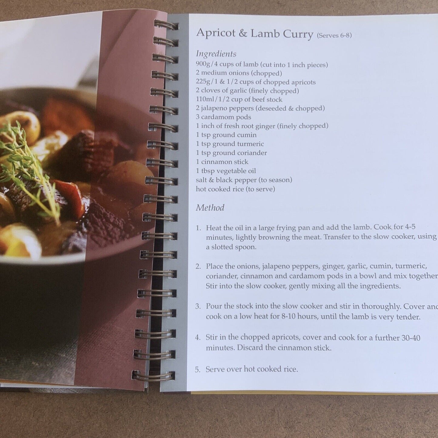 Cookbook SLOW COOKING RECIPES Sara Porter Spiral Bound Glossy Wipe Clean HC 2011