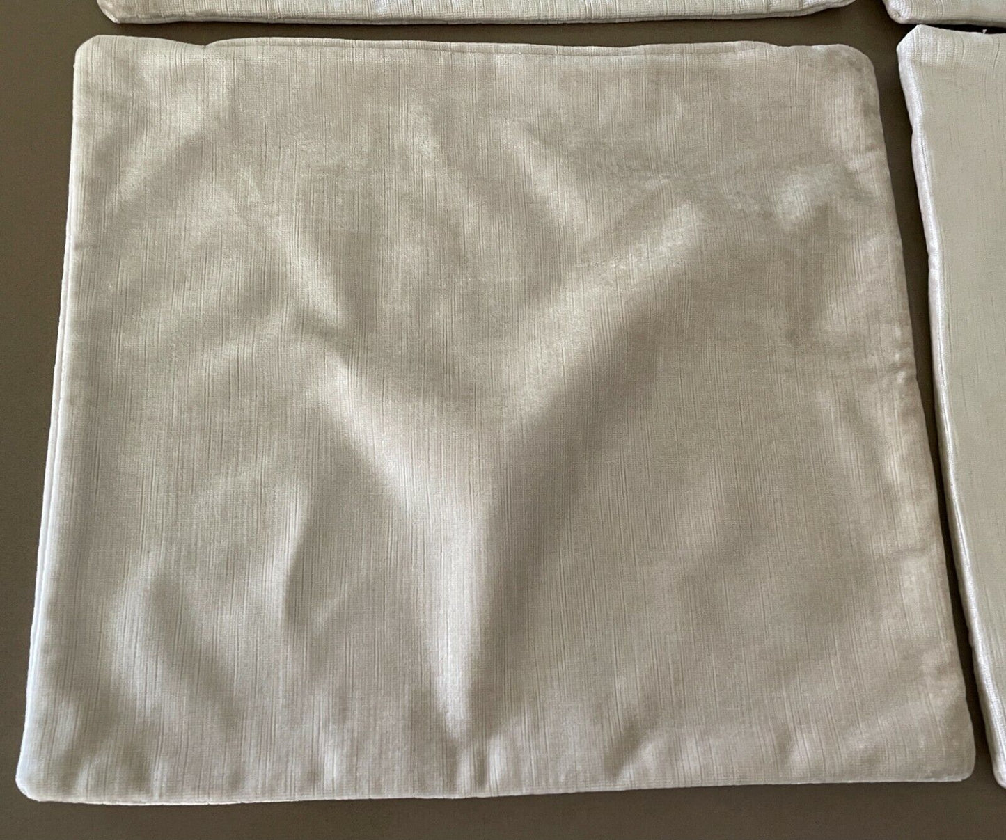 CUSHION COVER Set of 4 Cream Colour Heavy Velvet Velour 43 x 39cm Luxe Feel