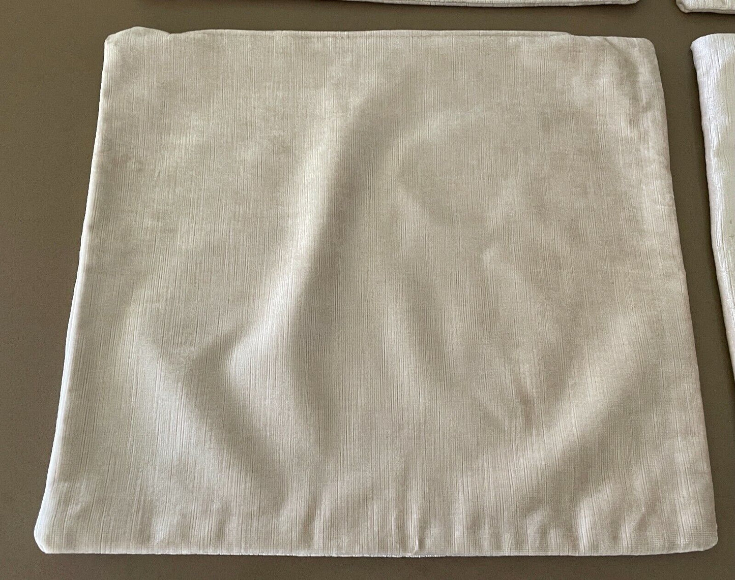 CUSHION COVER Set of 4 Cream Colour Heavy Velvet Velour 43 x 39cm Luxe Feel