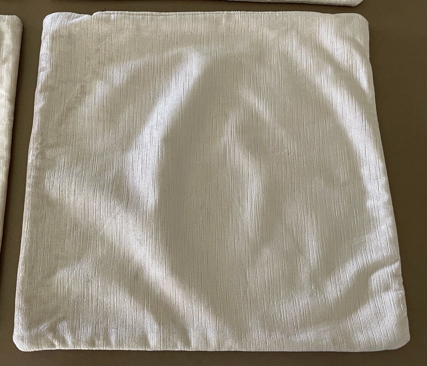 CUSHION COVER Set of 4 Cream Colour Heavy Velvet Velour 43 x 39cm Luxe Feel