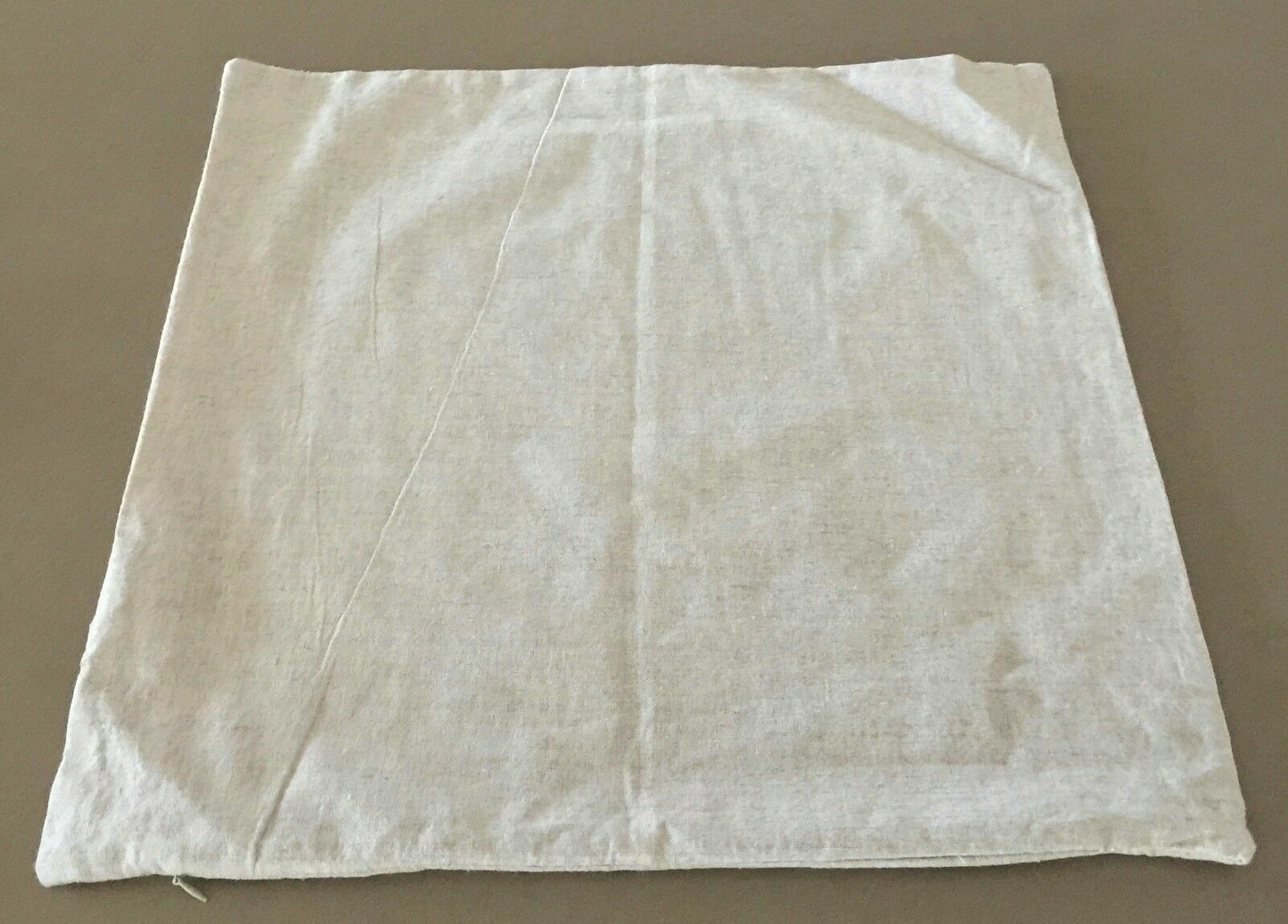 CUSHION COVERS Beige & Light Grey Postage Stamp Print Set of 2 - 48cm x 48cm NEW