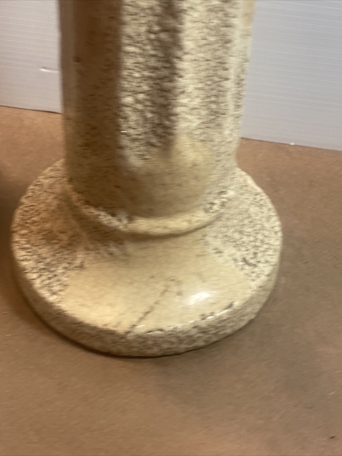 Pair Pillar Candle Holder Rustic Retro Glazed Ceramic Ancient Look Pot Stand
